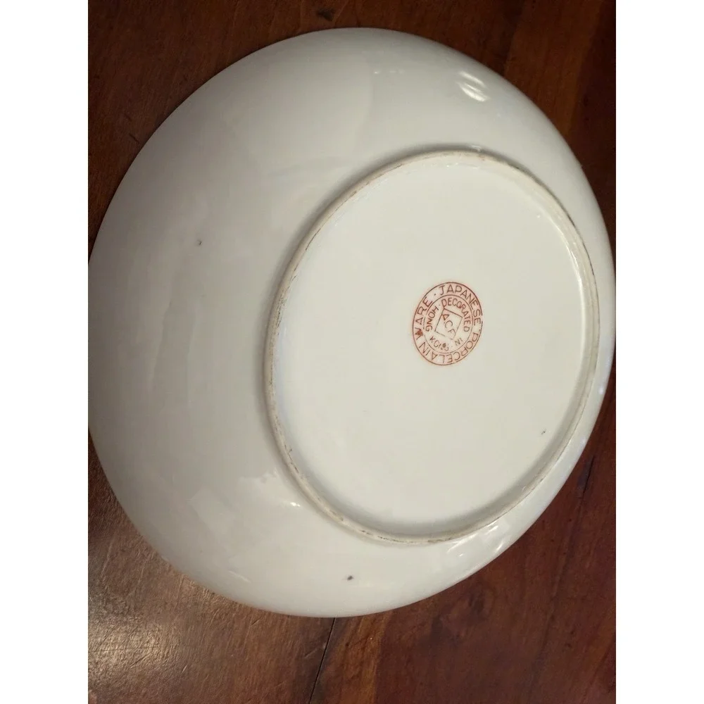 Vintage ACF Japanese Porcelain Ware Plate Decorated in Hong Kong Flowers Insects